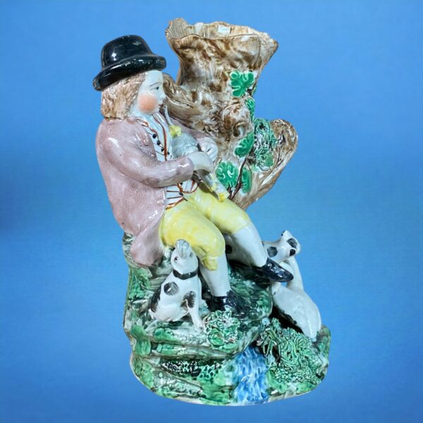 C19th Staffordshire Pottery Seated Piper Spill Holder. - Image 4