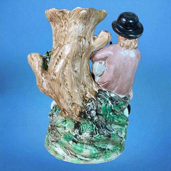 C19th Staffordshire Pottery Seated Piper Spill Holder. - Image 3