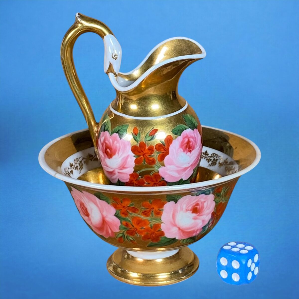 Chamberlain’s Worcester Porcelain Toy Ewer & Basin, c1820