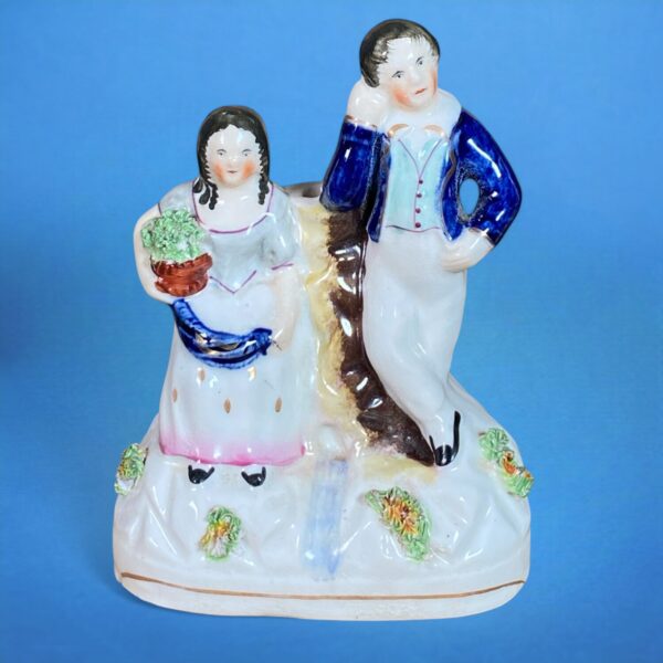 Victorian Staffordshire 'Spill Holder' Figure Group.