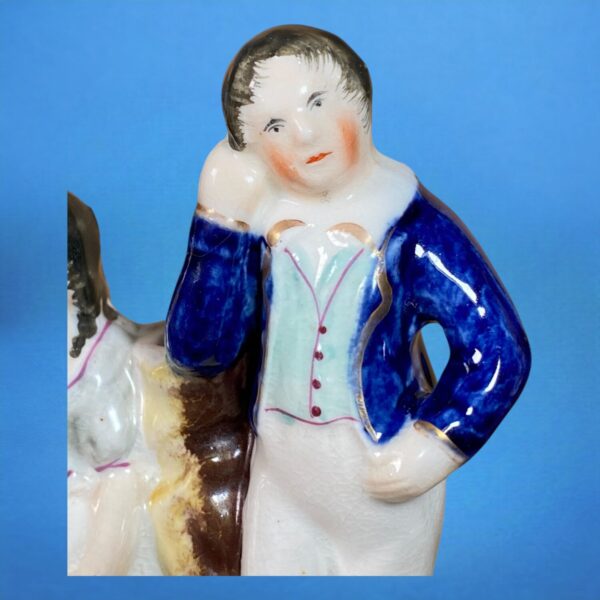 Victorian Staffordshire 'Spill Holder' Figure Group. - Image 5