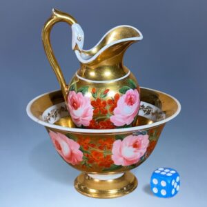 Chamberlain's Worcester Porcelain Toy Ewer & Basin, c1820