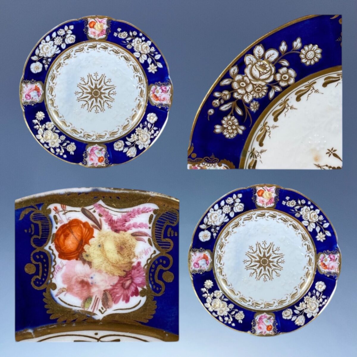 Pair of C19th Coalport Porcelain Dessert Plates, c1820