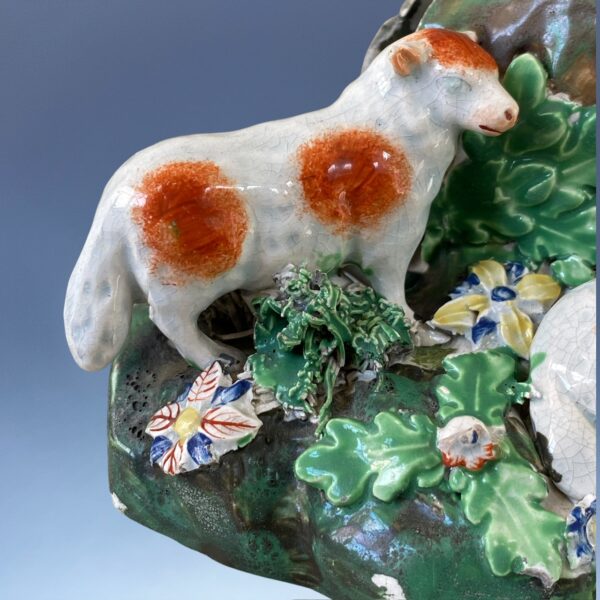 (Clearance) Early Staffordshire Spill Vase With Sheep. - Image 4