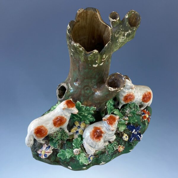(Clearance) Early Staffordshire Spill Vase With Sheep. - Image 9