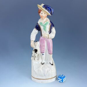 (Clearance) Staffordshire Figure of a Boy with Dog.