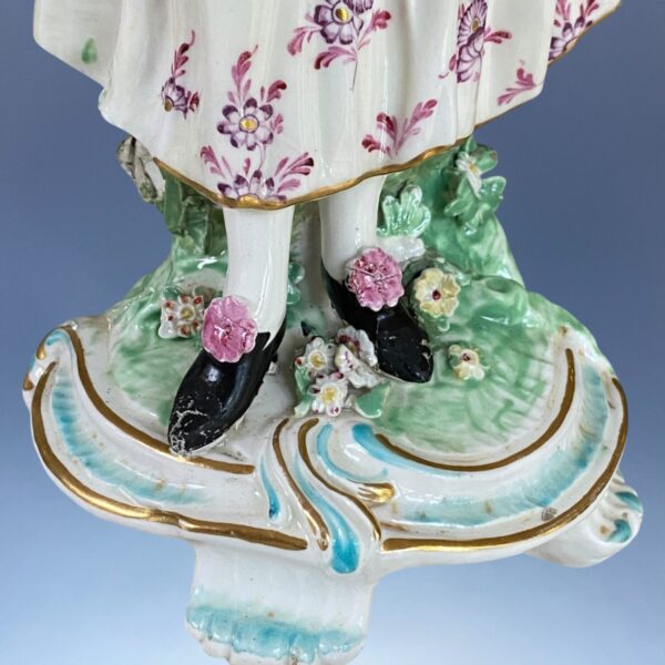 (Clearance) C18th Derby Figure of a Lady with Basket of Eggs - for restoration. - Image 11