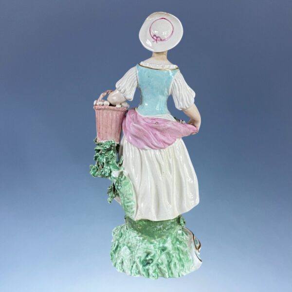 (Clearance) C18th Derby Figure of a Lady with Basket of Eggs - for restoration. - Image 7