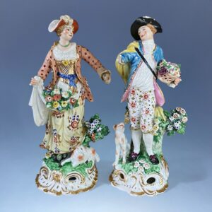 (Clearance) Pair of Derby ‘Dresden Shepherds’ for Restoration.
