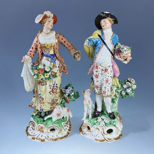 (Clearance) Pair of Derby ‘Dresden Shepherds’ for Restoration.