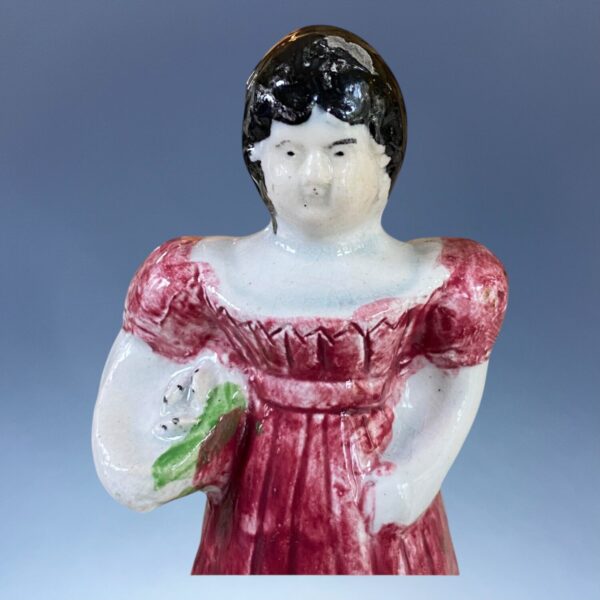 C19th Staffordshire Figure of a Girl (a) - Image 7