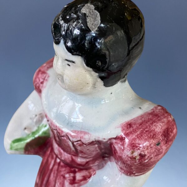 C19th Staffordshire Figure of a Girl (a) - Image 6