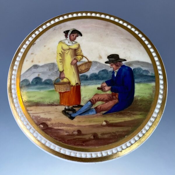 C19th English Porcelain Circular Box & Cover. - Image 4