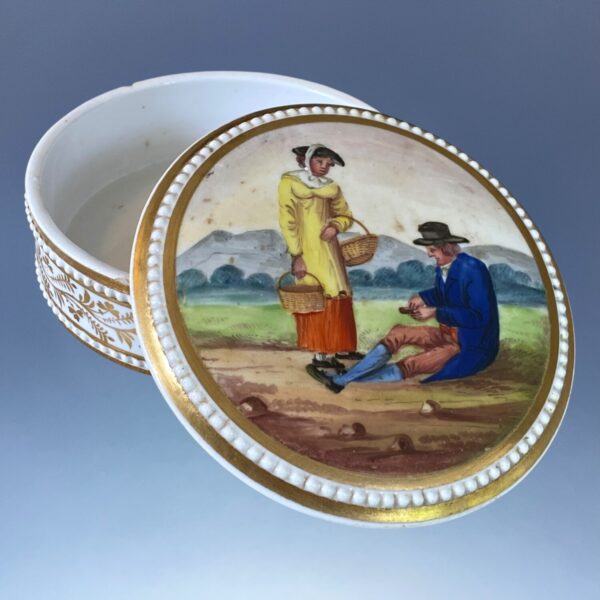 C19th English Porcelain Circular Box & Cover. - Image 5