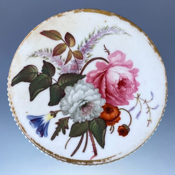 C19th English Porcelain Circular Box & Cover. - Image 9