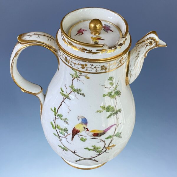 Paris Porcelain Coffee Pot - Painted With Birds. - Image 2