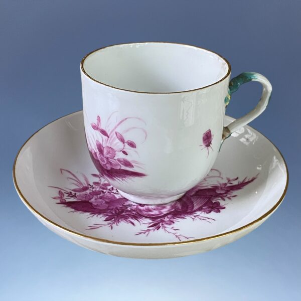 18th Century Meissen Coffee Cup & Saucer - Cockerel & Hen - Image 4
