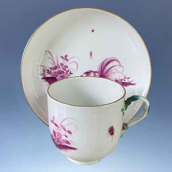 18th Century Meissen Coffee Cup & Saucer - Cockerel & Hen - Image 2