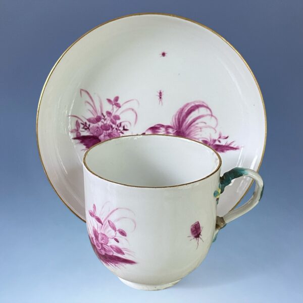 18th Century Meissen Coffee Cup & Saucer - Cockerel & Hen - Image 13