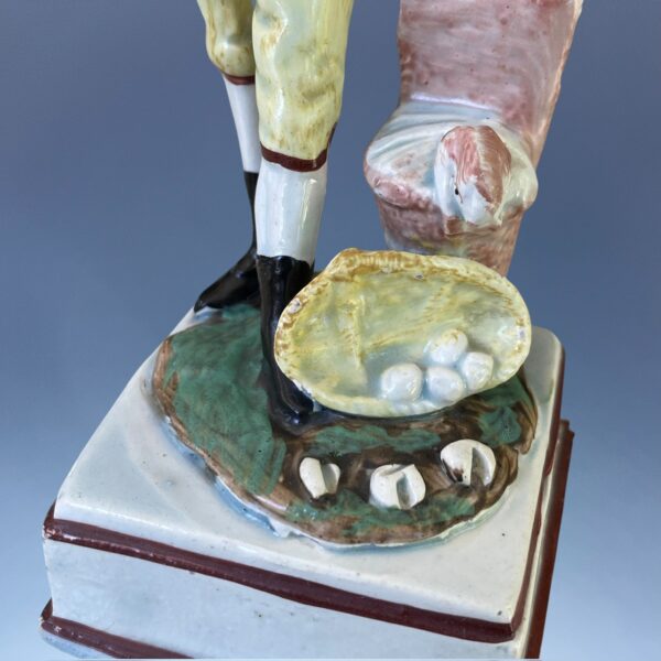 Staffordshire Pottery Figure - Boy With basket of Eggs - Image 2