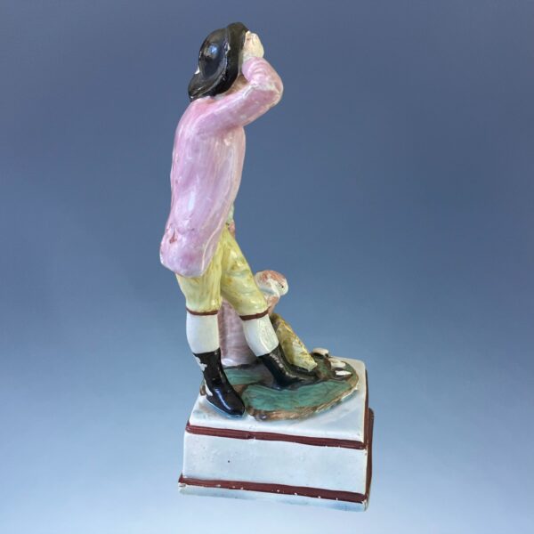 Staffordshire Pottery Figure - Boy With basket of Eggs - Image 5