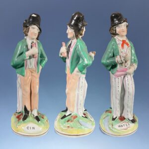 Staffordshire Double Sided Temperance Figure - Gin & Water