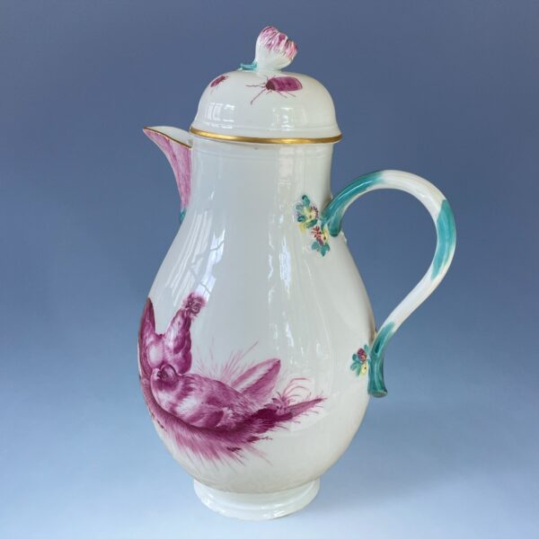 18th Century Meissen Coffee Pot - Cockerel & Hen - Image 3