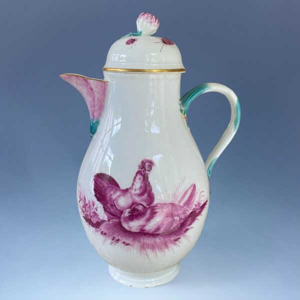 18th Century Meissen Coffee Pot - Cockerel & Hen - Image 2
