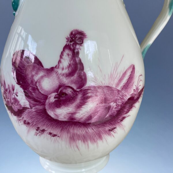 18th Century Meissen Coffee Pot - Cockerel & Hen - Image 5