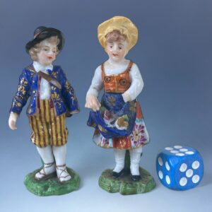 (Clearance) Pair of Miniature Porcelain Figures.