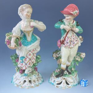 C18th Derby Porcelain Figures - ‘Spring & Autumn’