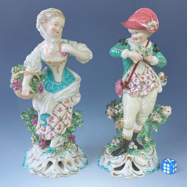 C18th Derby Porcelain Figures - ‘Spring & Autumn’