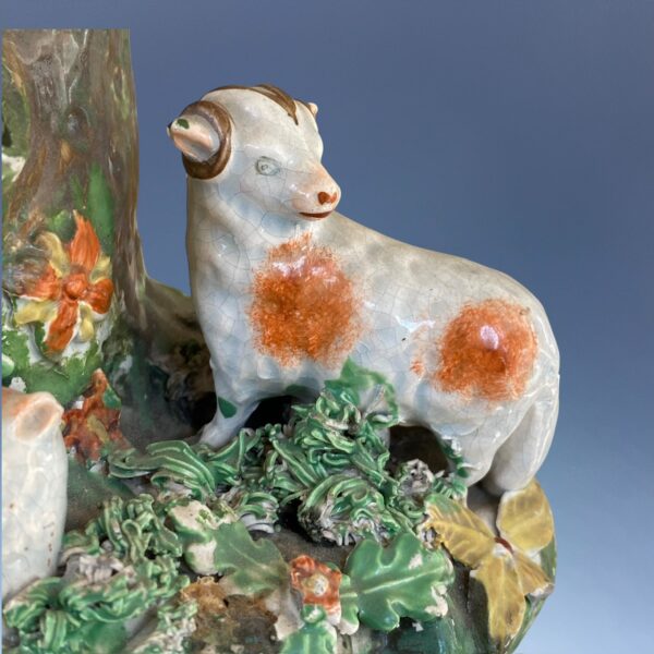 (Clearance) Early Staffordshire Spill Vase With Sheep - Image 4