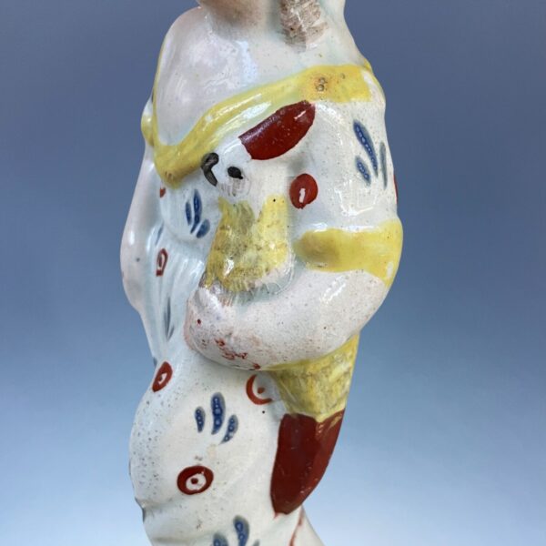 Staffordshire Pottery Small Figure - Girl Holding a Chicken. - Image 2