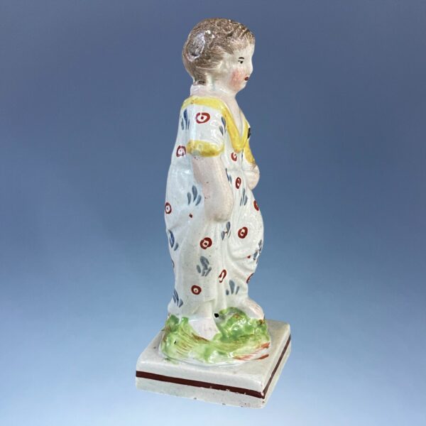 Staffordshire Pottery Small Figure - Girl Holding a Chicken. - Image 4