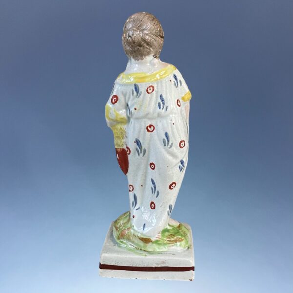 Staffordshire Pottery Small Figure - Girl Holding a Chicken. - Image 5