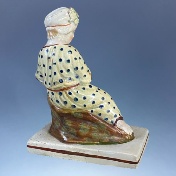 (Clearance) Staffordshire Pottery Small Figure - Girl With basket of Flowers. - Image 6