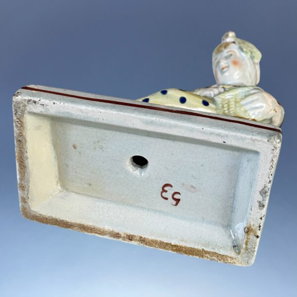 (Clearance) Staffordshire Pottery Small Figure - Girl With basket of Flowers. - Image 7