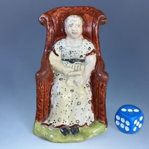 (Clearance) Small Staffordshire Figure - Girl Sitting in a Chair.