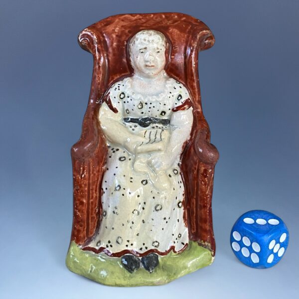 (Clearance) Small Staffordshire Figure - Girl Sitting in a Chair.