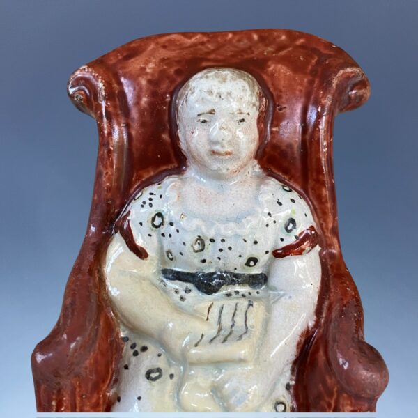 (Clearance) Small Staffordshire Figure - Girl Sitting in a Chair. - Image 2