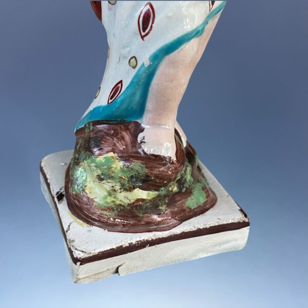 Staffordshire Pottery Small Figure - Boy Holding a Cockerel. - Image 3