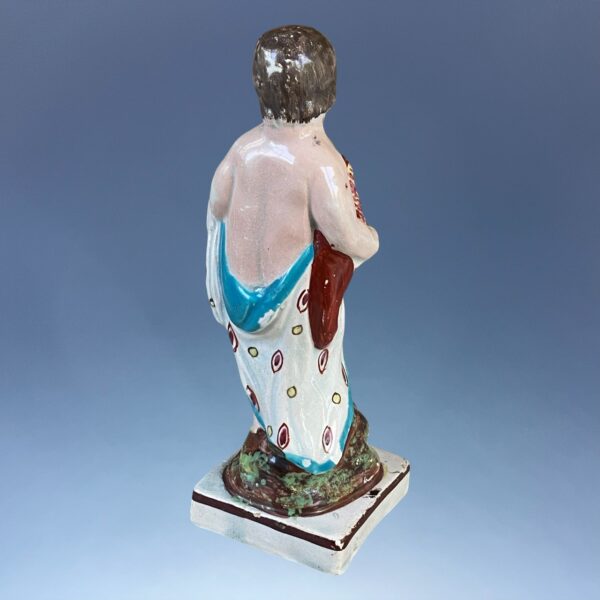 Staffordshire Pottery Small Figure - Boy Holding a Cockerel. - Image 5