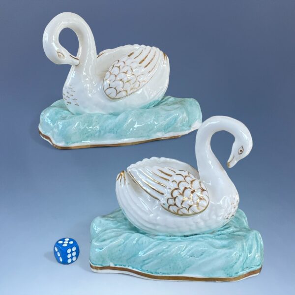 Staffordshire (Samuel Alcock) - Scarce Pair of Swans