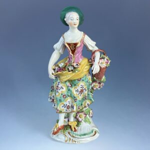 (Clearance) C18th Derby Porcelain Figure of a Flower Girl