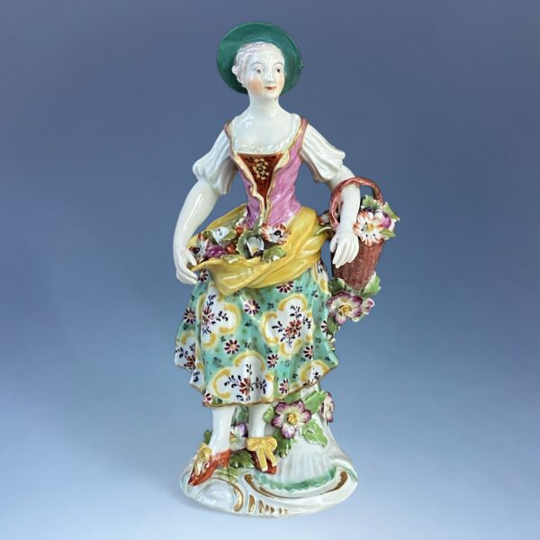 (Clearance) C18th Derby Porcelain Figure of a Flower Girl