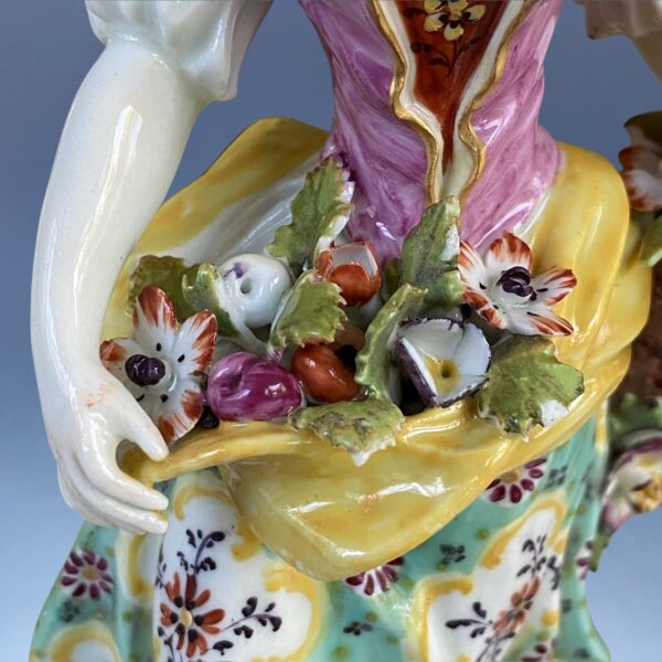 (Clearance) C18th Derby Porcelain Figure of a Flower Girl - Image 3