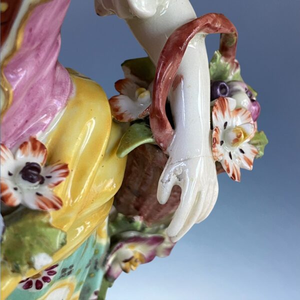 (Clearance) C18th Derby Porcelain Figure of a Flower Girl - Image 6