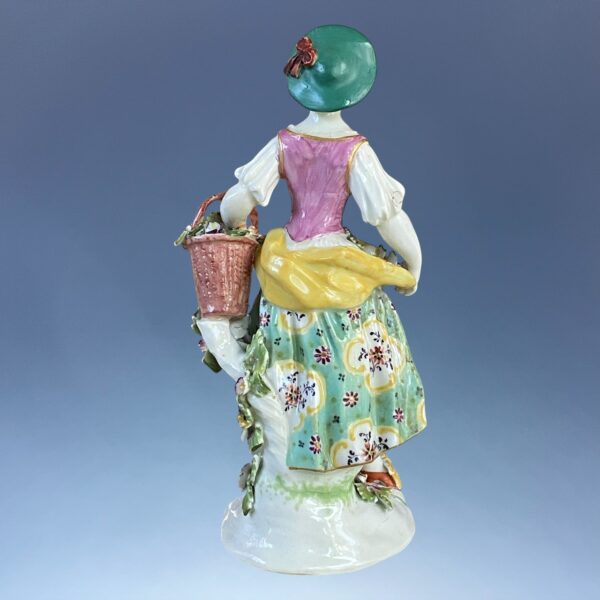 (Clearance) C18th Derby Porcelain Figure of a Flower Girl - Image 7