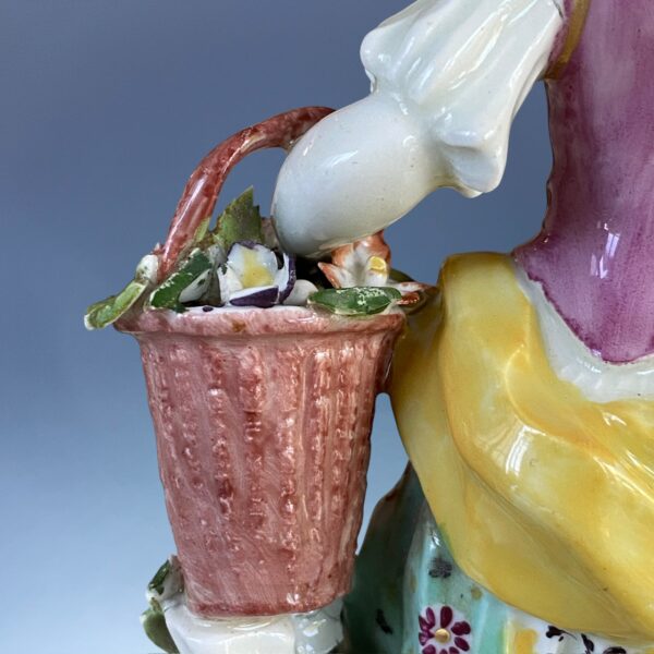 (Clearance) C18th Derby Porcelain Figure of a Flower Girl - Image 9